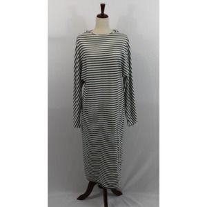 Frank & Eileen Black and White Striped Midi Dress